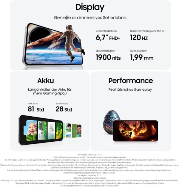 Samsung Galaxy S24 Fe Smartphone 256 Gb Graphite