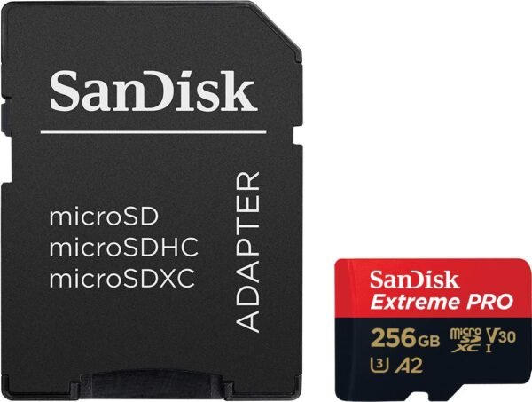 Sandisk Extreme Pro Class 10 Microsdxc 256Gb Uhs-I U3 Memory Card With Adapter