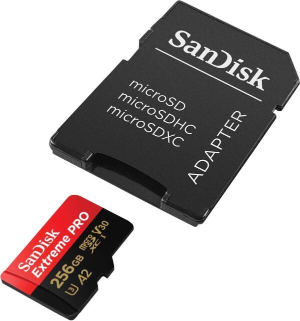 Sandisk Extreme Pro Class 10 Microsdxc 256Gb Uhs-I U3 Memory Card With Adapter