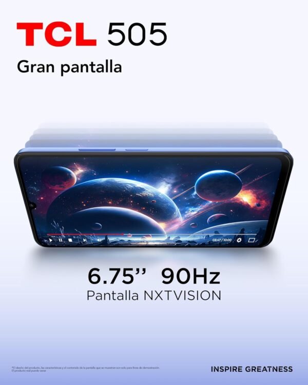 Tcl 505 17.1 Cm (6.75 Inches) Double Sim Android 14 4G Usb Type-C 4 Go 128 Go 5010 Mah Blue