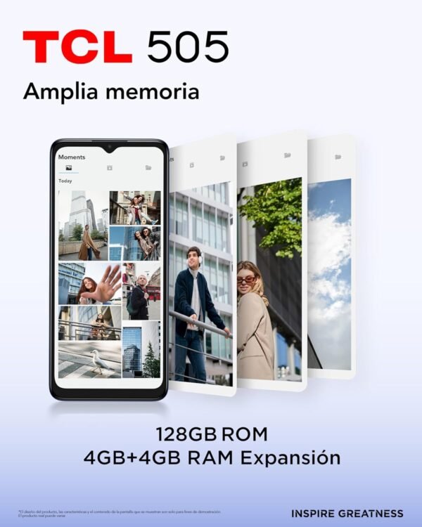 Tcl 505 17.1 Cm (6.75 Inches) Double Sim Android 14 4G Usb Type-C 4 Go 128 Go 5010 Mah Blue