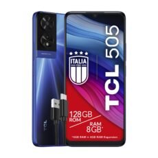 TCL 505-4G Smartphone 6.75 HDplus 90Hz, 128GB, 8GB RAM, 50MP Hybrid Camera, Android 14, 5010mAh Battery, Dual Sim, Ocean Blue, Additional USB Type-C Cable