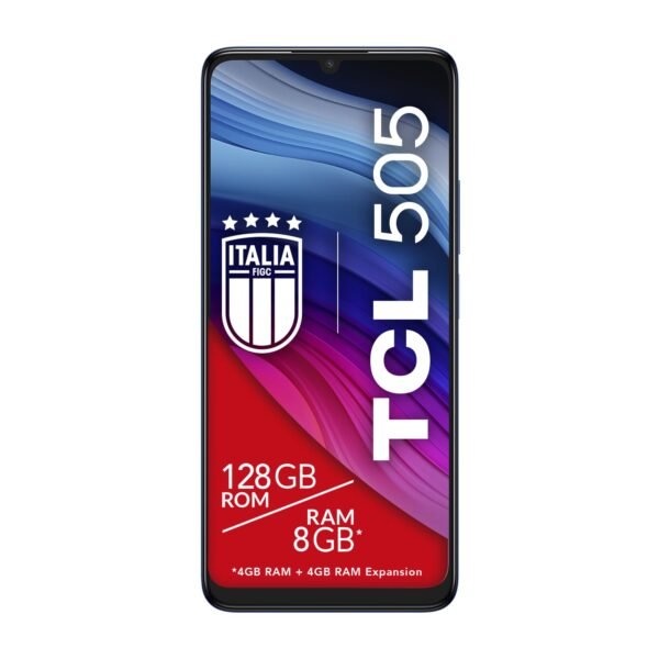 Tcl 505-4G Smartphone 6.75 Hdplus 90Hz, 128Gb, 8Gb Ram, 50Mp Hybrid Camera, Android 14, 5010Mah Battery, Dual Sim, Ocean Blue, Additional Usb Type-C Cable