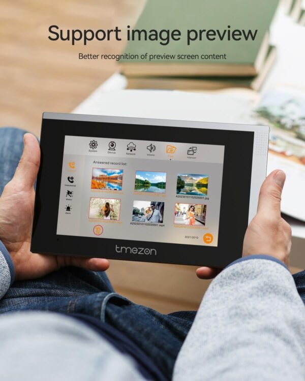 Tmezon 4 Wire Wifi Video Intercom System Doorbell With Camera And 7 Inch Monitor Ip 1080P Wired Video Door Phone No Monthly Fees,Support Remote Unlock,Snapshot,Tuya,Need Cable