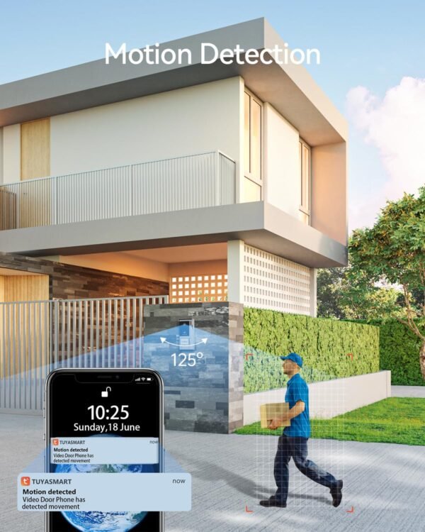 Tmezon 4 Wire Wifi Video Intercom System Doorbell With Camera And 7 Inch Monitor Ip 1080P Wired Video Door Phone No Monthly Fees,Support Remote Unlock,Snapshot,Tuya,Need Cable