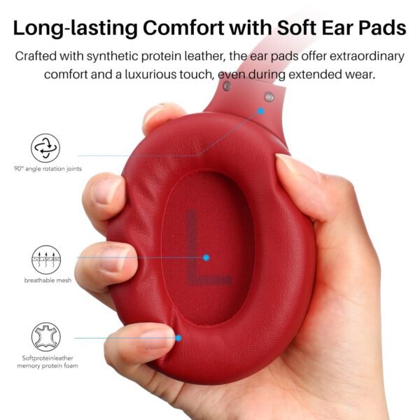 Tozo Ht2 Hybrid Active Noise Cancelling Wireless Headphones, 60H Playtime Lossless Audio Over Ear Bluetooth Headphones, Hi-Res Audio Deep Bass Foldable Lightweight Headset For...
