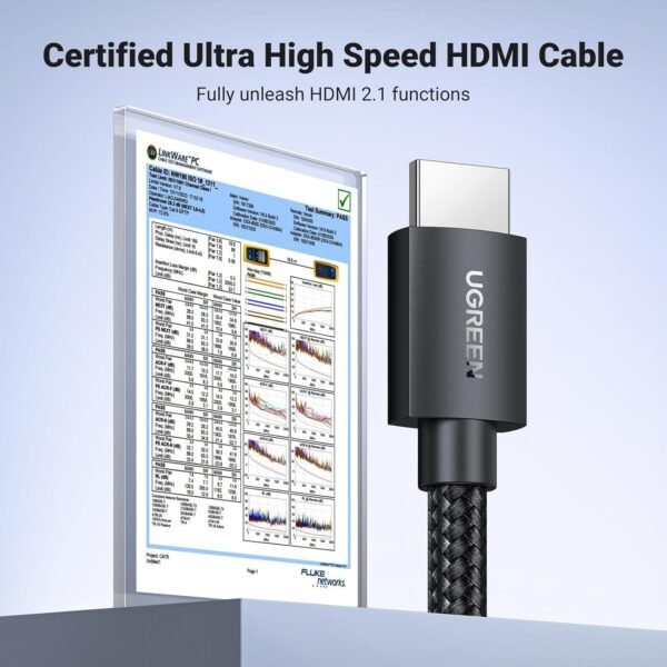 Ugreen 8K@60Hz Certified Hdmi 2.1 Cable 2M Ultra Speed 10K 60Hz 4K 240Hz Braided Cord Support 48Gbps Dynamic Hdr Earc Dolby Atmos Hdcp Compatible With Ps5 Ps4 Xbox Roku Tv Hdtv...