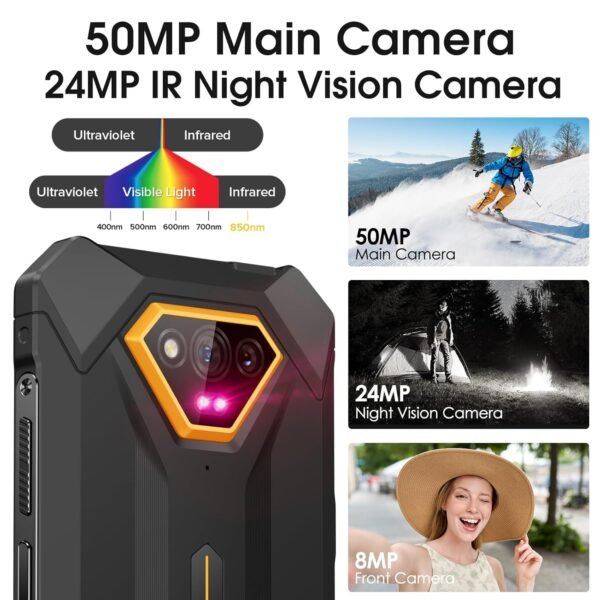 Ulefone Armor X13 12+64Gb Rugged Phone, 50Mp Rear Camera, 24Mp Night Vision Camera, Android 13 Os Rugged Smartphone, 6.52” Screen, 6320Mah, Nfc Gps, Package With Exclusive Armor...