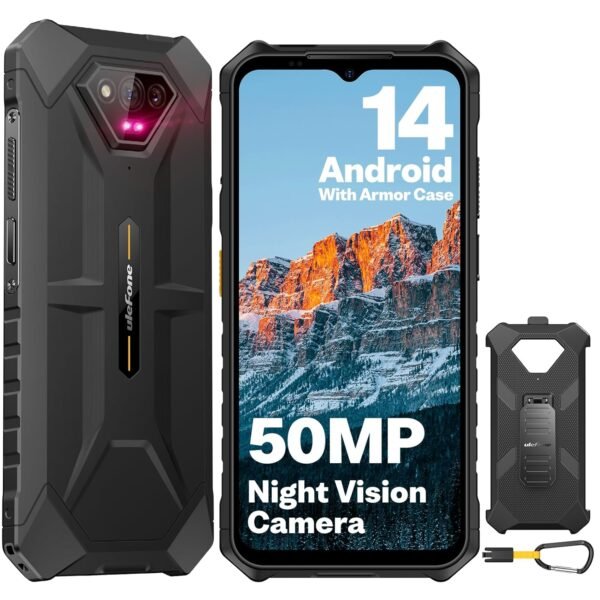 Ulefone Armor X13 12+64Gb Rugged Phone, 50Mp Rear Camera, 24Mp Night Vision Camera, Android 13 Os Rugged Smartphone, 6.52” Screen, 6320Mah, Nfc Gps, Package With Exclusive Armor...