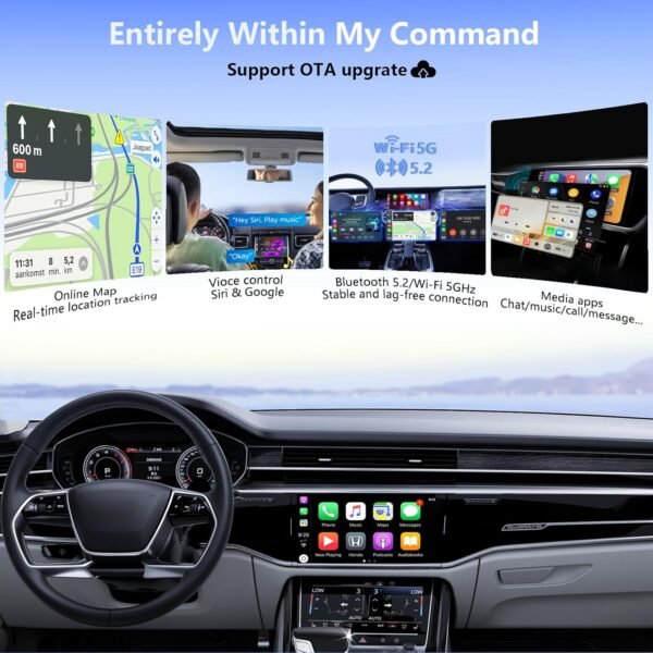 Upgrade 2 In1 Wireless Carplay Adapter For Apple, Android Auto Wireless Adapter, Stable Fast Connection For Convert Factory Wired To Wireless, Fit For Ios 8+, Android 11+, Cars...