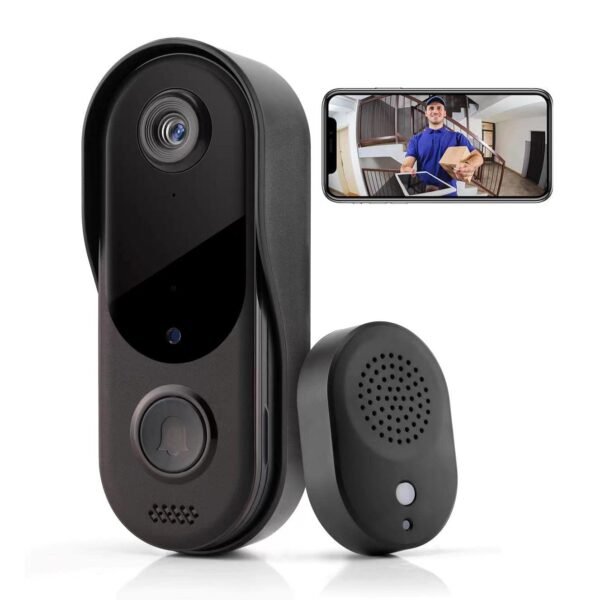 Video Doorbell Camera Hd, Wireless Doorbell Camera With Chime, Wireless Operated, Hd Night Vision, 2-Way Audio, Ip65 Waterproof, Cloud Storage(For Ios &Amp; Android)
