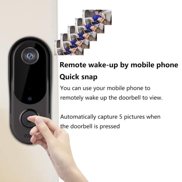 Video Doorbell Camera Hd, Wireless Doorbell Camera With Chime, Wireless Operated, Hd Night Vision, 2-Way Audio, Ip65 Waterproof, Cloud Storage(For Ios &Amp; Android)