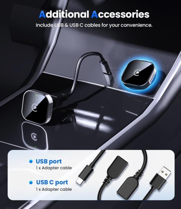 Wireless Carplay Adapter 2025 Upgrade Wired Carplay To Wireless, Mini Usb Design For Cars With Built-In Wired Apple Carplay Plug And Play Easy Use Fast Stable Connection Car...