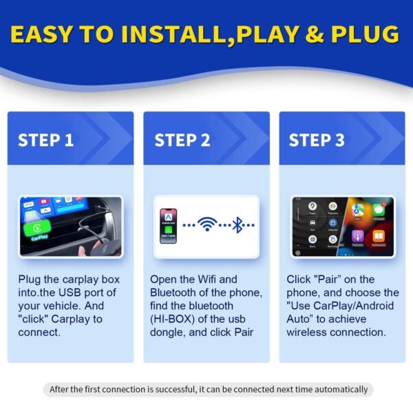 Wireless Carplay Adapter - 3 In 1 Wireless Carplay And Android Auto Adapter With Built In Netflix Youtube Support Tf Card Only For Original Car Models After 2016 With Wired Car...