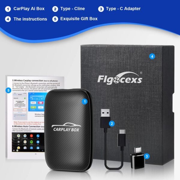 Wireless Carplay Adapter - 3 In 1 Wireless Carplay And Android Auto Adapter With Built In Netflix Youtube Support Tf Card Only For Original Car Models After 2016 With Wired Car...