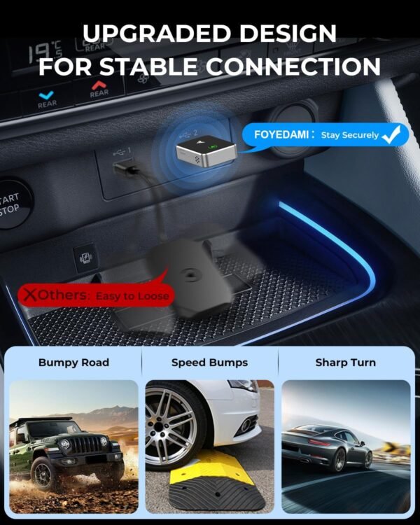 Wireless Carplay Adapter &Amp; Android Auto Wireless Adapter, 2 In 1 Carplay Dongle For Iphone/Android - Converts Wired To Wireless, Plug &Amp; Play Usb Car Play For Car From 2017+