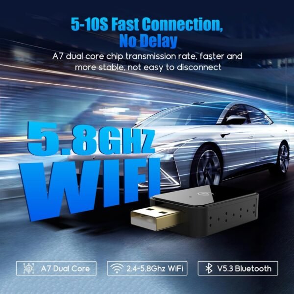 Wireless Carplay Adapter &Amp; Android Auto Wireless Adapter, 2 In 1 Carplay Box For Oem Wired Carplay Android Auto Car, Plug &Amp; Play, Mini Usb Dongle For Iphone Ios 10+/ Android...
