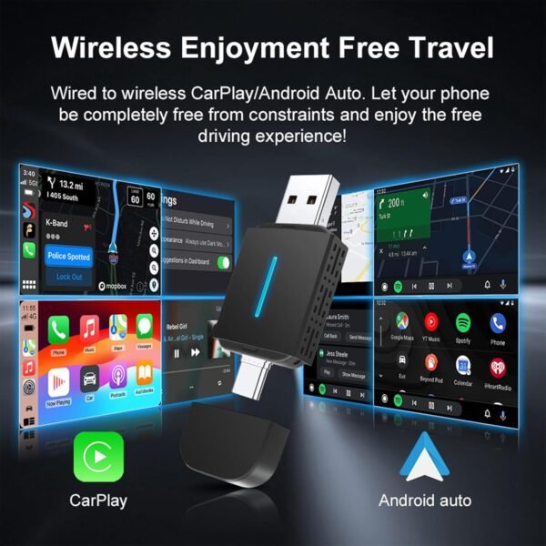 Wireless Carplay Adapter, Converts Wired Carplay To Mini Wireless Carplay Adapter For Iphone, For Cars Manufactured In 2015 And Later, Compatible With Apple Iphone Ios 10+...