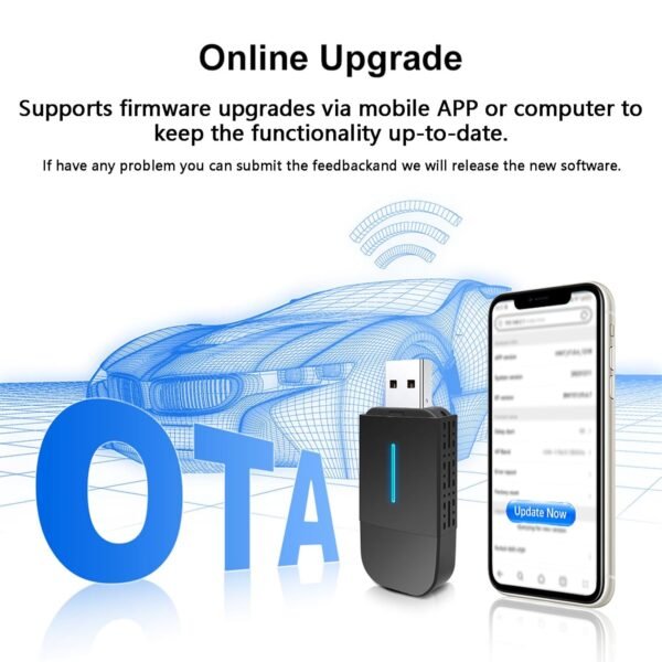 Wireless Carplay Adapter, Converts Wired Carplay To Mini Wireless Carplay Adapter For Iphone, For Cars Manufactured In 2015 And Later, Compatible With Apple Iphone Ios 10+...
