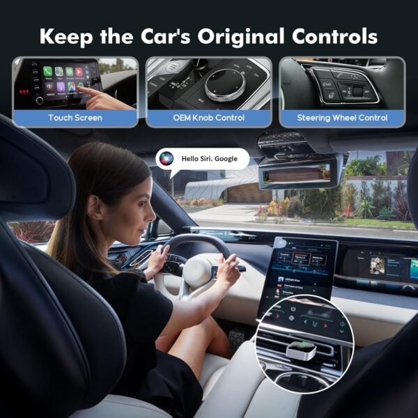 Wireless Carplay Adapter For Iphone/Android, Converts Wired Carplay To Wireless, Plug &Amp; Play, Fast Connect, Retains Stock Control, Ota Online Updates, Usb-A/C, For Cars From...