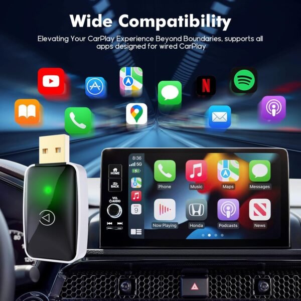 Wireless Carplay Adapter For Iphone/Android, Converts Wired Carplay To Wireless, Plug &Amp; Play, Fast Connect, Retains Stock Control, Ota Online Updates, Usb-A/C, For Cars From...
