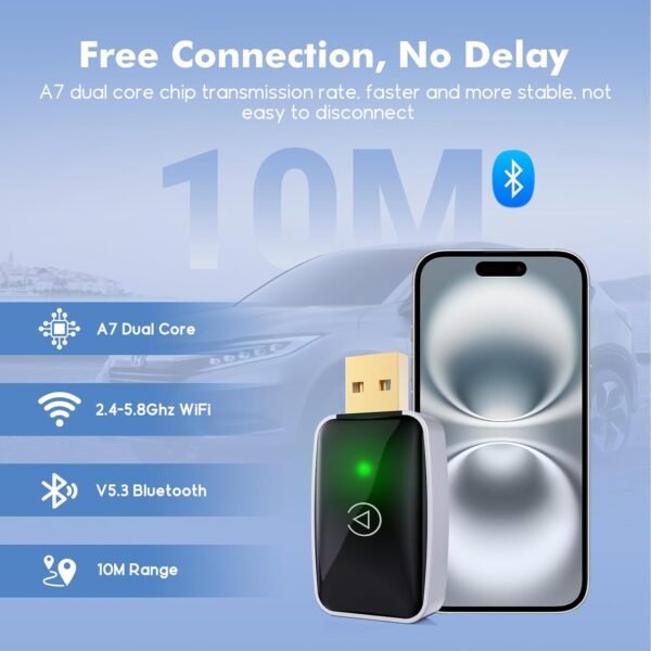 Wireless Carplay Adapter For Iphone/Android, Converts Wired Carplay To Wireless, Plug &Amp; Play, Fast Connect, Retains Stock Control, Ota Online Updates, Usb-A/C, For Cars From...