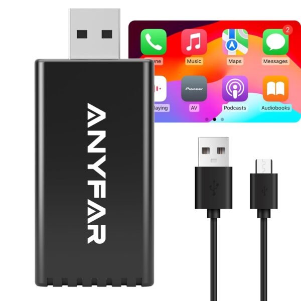 Wireless Carplay Adapter For Iphone, Dual-Core 5G Chip (Upgraded), Auto-Connect In Seconds, 5.8Ghz Wifi No Lag, Car Play Dongle With Usb-C &Amp; Usb-A Cables For Oem Wired Carplay...