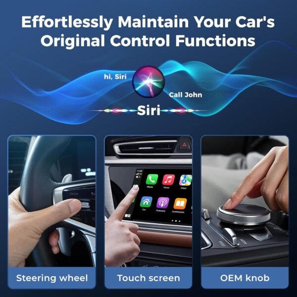 Wireless Carplay Adapter For Iphone, Mini Size For Apple Carplay Adapter, Convert Wired To Wireless With Extension Cable Usb &Amp; Usb-C/Type-C, Stable Control &Amp; No Delay, Black