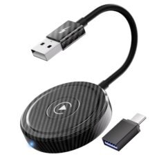 Wireless CarPlay Adapter for iPhone,Wireless Apple Carplay,Apple Carplay Wireless Adapter 2024 Upgrade Plug & Play 5GHz WiFi Online Update, Fit for Cars from 2017 & iPhone iOS 10+