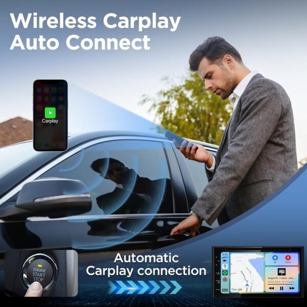 Wireless Carplay Adapter Small Car Play Dongle Mini Carplay Wireless Adapter Compatible For Apple Compatible For Iphone Ios 11+ For Oem Wired Car Model, Black, U2C-Air Pro,...