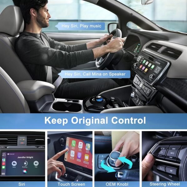 Wireless Carplay Adapter,Wireless Apple Carplay Converts Wired Carplay To Wireless Carplay Dongle,2024 Upgraded Apple Carplay Bluetooth Adapter Plug &Amp; Play,For Carplay Cars...