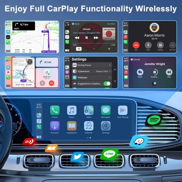 Wireless Carplay Adapter,Wireless Apple Carplay Converts Wired Carplay To Wireless Carplay Dongle,2024 Upgraded Apple Carplay Bluetooth Adapter Plug &Amp; Play,For Carplay Cars...