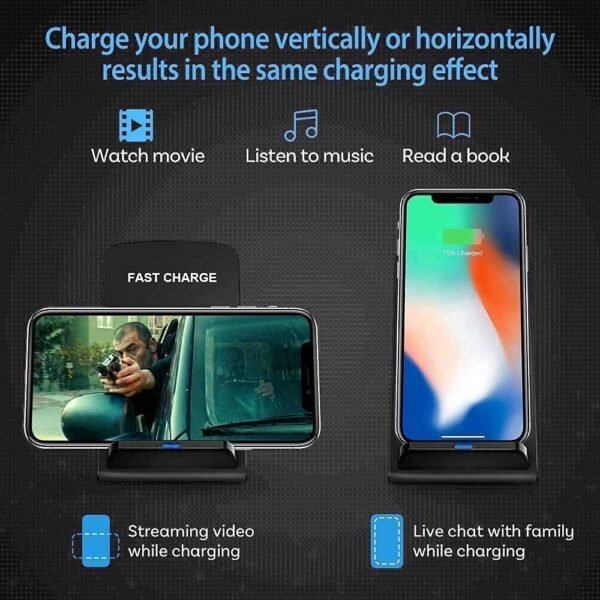 Wireless Charger 20W Max Fast Wireless Charging Stand Compatible With Iphone 14 15 16 Pro Max/13 Pro/12/11/Xs Max/Xs/Xr/8, Samsung Galaxy S24/S23/S22/S21/S20/Note 20 And More...