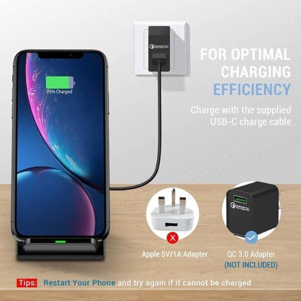 Wireless Charger 20W Max Fast Wireless Charging Stand Compatible With Iphone 14 15 16 Pro Max/13 Pro/12/11/Xs Max/Xs/Xr/8, Samsung Galaxy S24/S23/S22/S21/S20/Note 20 And More...