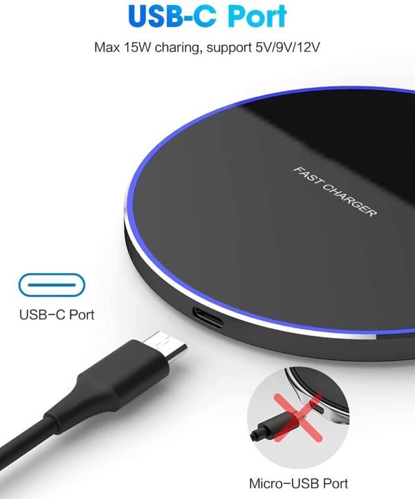Wireless Charger Fast Wireless Charging Pad 20W Max Compatible With Iphone 11 12 13 14 15 16 Pro Max/Pro/Xr/Xs/8 Plus,Galaxy S24/S23/S22/S21/S20/Note 20/10, Airpods Pro Etc. (No...