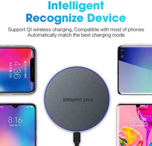 Wireless Charger Fast Wireless Charging Pad 20W Max Compatible With Iphone 11 12 13 14 15 16 Pro Max/Pro/Xr/Xs/8 Plus,Galaxy S24/S23/S22/S21/S20/Note 20/10, Airpods Pro Etc. (No...