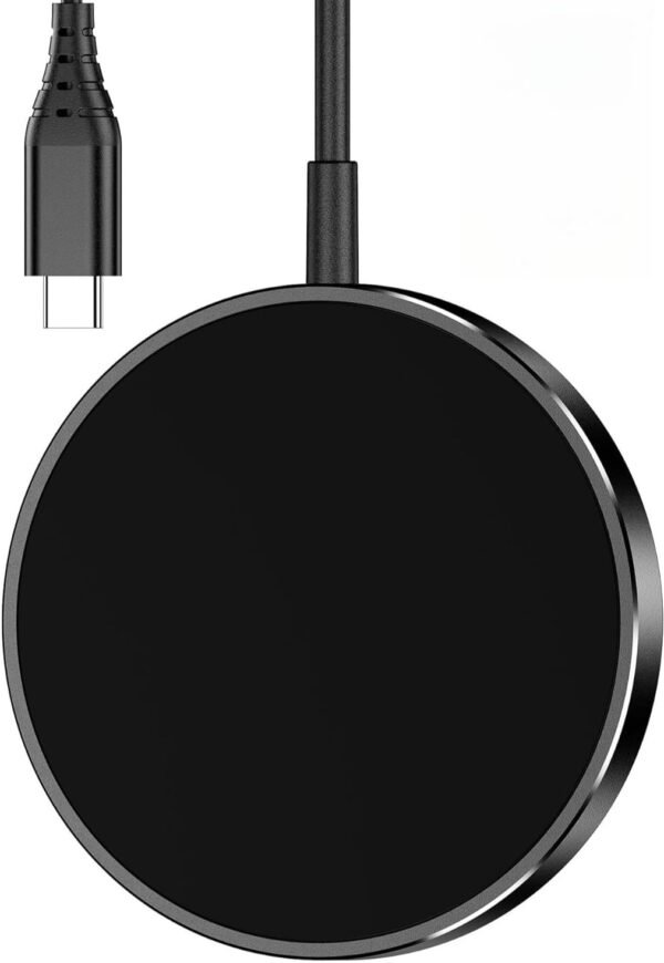 Wireless Charging Pad, Hf 15W Fast Wireless Charger Station Compatible Phone 14 13 12 11 Pro Max, S23 Ultra S22 S21 Fe S20 S10, 7A 7 Pro 6 5 4 3 Xl (Black-1 Pack)
