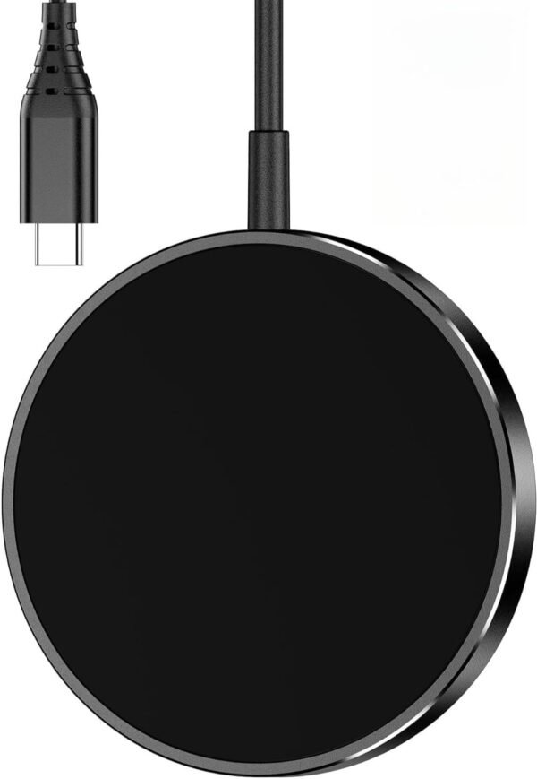 Wireless Charging Pad, Hf 15W Fast Wireless Charger Station Compatible Phone 14 13 12 11 Pro Max, S23 Ultra S22 S21 Fe S20 S10, 7A 7 Pro 6 5 4 3 Xl (Black-1 Pack)