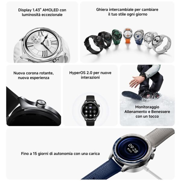 Xiaomi Watch S4 Silver - 1.43 Inch Amoled, 2200 Nits, 15 Day Battery, 5Atm Waterproof, Heart Rate &Amp; Spo₂ Sensor, Bluetooth 5.3, Aluminium Case