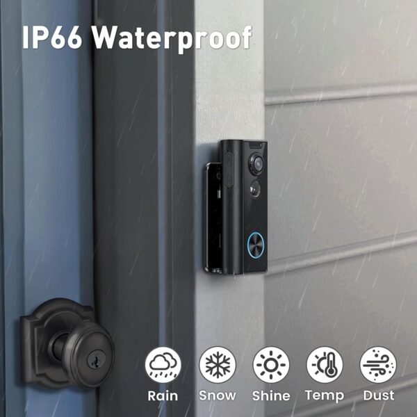 Xtu Doorbell Camera 2K Hd - No Subscribe Video Doorbell With Multi-Angle Bracket - Local/Cloud Storage - 2.4Ghz Wi-Fi - Works With Alex And Google Home