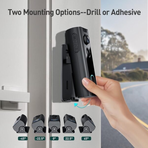 Xtu Doorbell Camera 2K Hd - No Subscribe Video Doorbell With Multi-Angle Bracket - Local/Cloud Storage - 2.4Ghz Wi-Fi - Works With Alex And Google Home