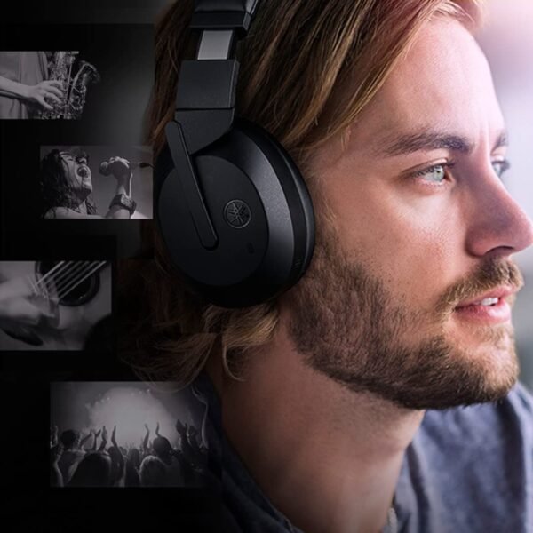 Yamaha Yh-E700B Headphones With Yamaha True Sound, Noise Cancellation, Ambient Sound, Long Battery Life And Listening Care, Black