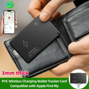 Wireless Charging Tracking Card Wallet GPS Locator Mini Smart Tag Work with Apple Find My App for Purse Passport Tracker Card