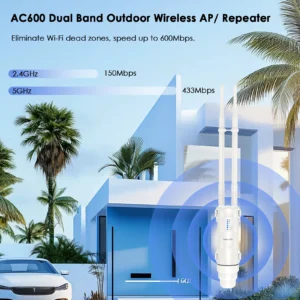 Wavlink AC600/AC1200 7dBi High Power Outdoor Omni-directional Access Point/CPE/Repeater/WISP 2.4GHz 150Mbps + 5GHz 433Mbps - AU Plug - AC600