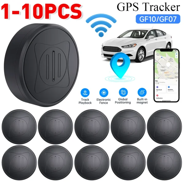 GF-07 Magnetic Mini GPS Tracker Anti-Lost Device Pet Child Elder Smart Finder Car Wallet Location Tracking （Without SIM card）