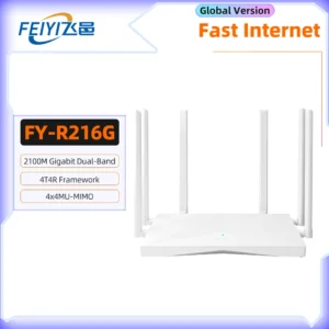 FEIYI AC2100 Wifi Router Dual Band Gigabit 2.4G 5.0GHz 2034Mbps Wireless Router Amplifier Wifi Signal Repeater Home Internet - AU PLUG - FY-R216G