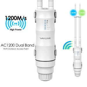 Wavlink AC600/AC1200 7dBi High Power Outdoor Omni-directional Access Point/CPE/Repeater/WISP 2.4GHz 150Mbps + 5GHz 433Mbps - AU Plug - AC1200