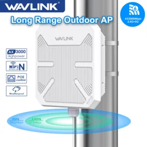 WAVLINK WiFi6 AX3000 Dual Band 2.4G 5G Long Range Outdoor WiFi Mesh Extender Outdoor AP with PoE IP67 Weatherproof Wifi Booster