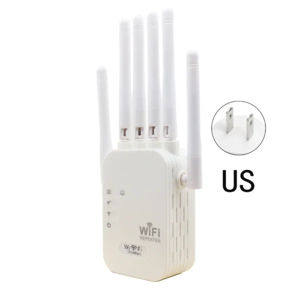 1200Mbps WiFi Repeater Wifi Amplifier Signal Wifi Extender Network Wi fi Booster 2.4G 5Ghz Long Range Wireless Wi-fi Repeater - US Plug